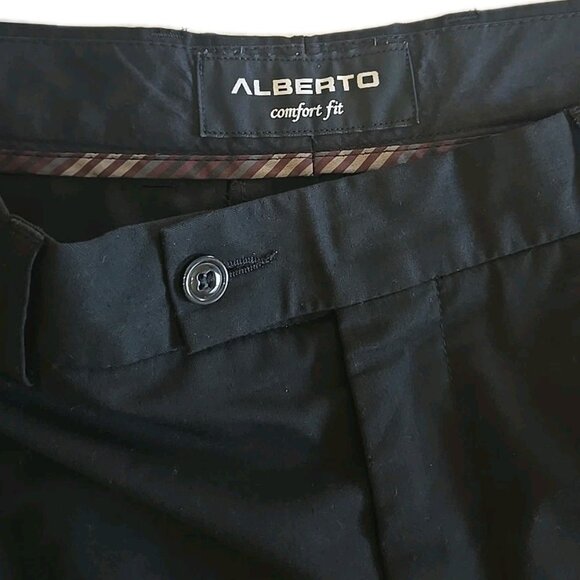 Alberto Comfort Fit Black Pants 36x29 James Ceramica Size 52 Smart Casual - Picture 2 of 6